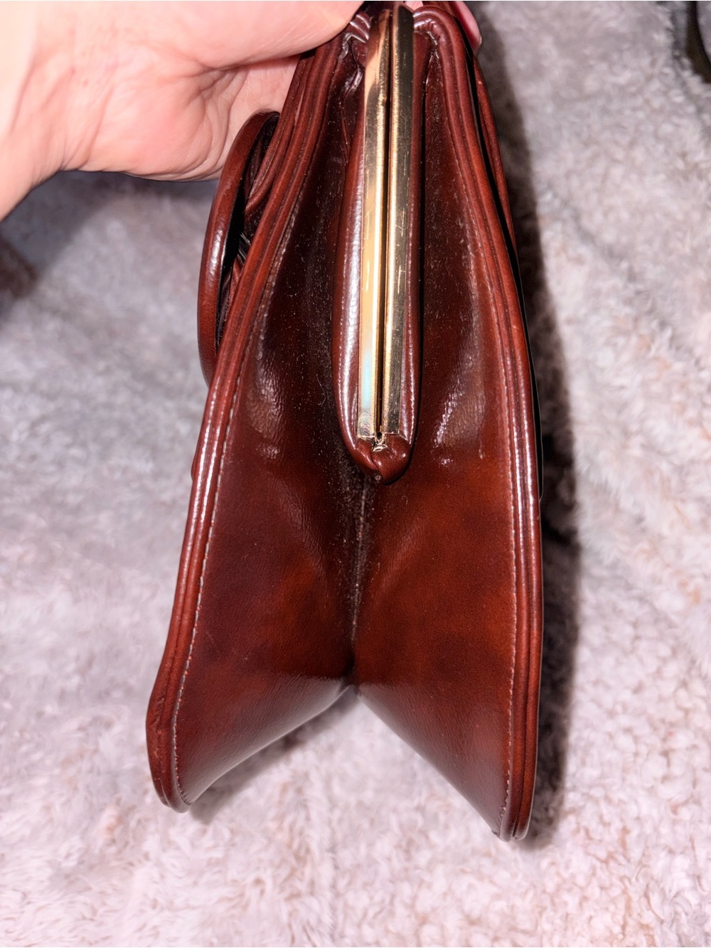 Vintage Brown Faux Leather Handbag - Picture 8 of 11